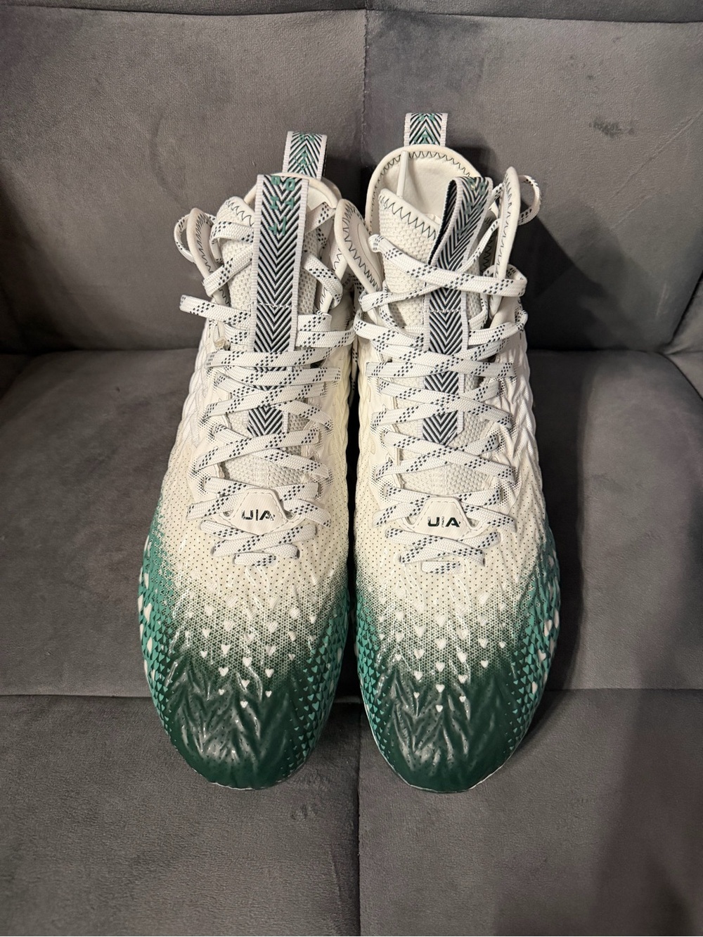 Under Armour Green/White UA Spotlight Chrome 3.0 MC Football Cleats Sz 11.5 NWOB